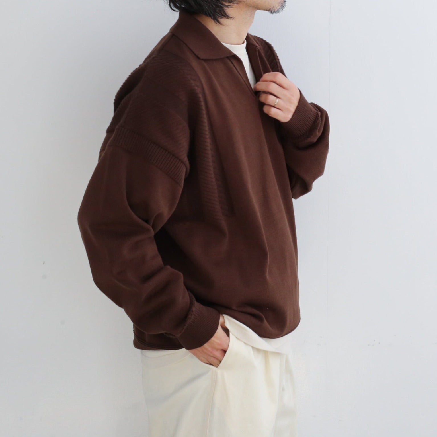 最高の品質 YASHIKI knit (brown) M(サイズ2) トップス