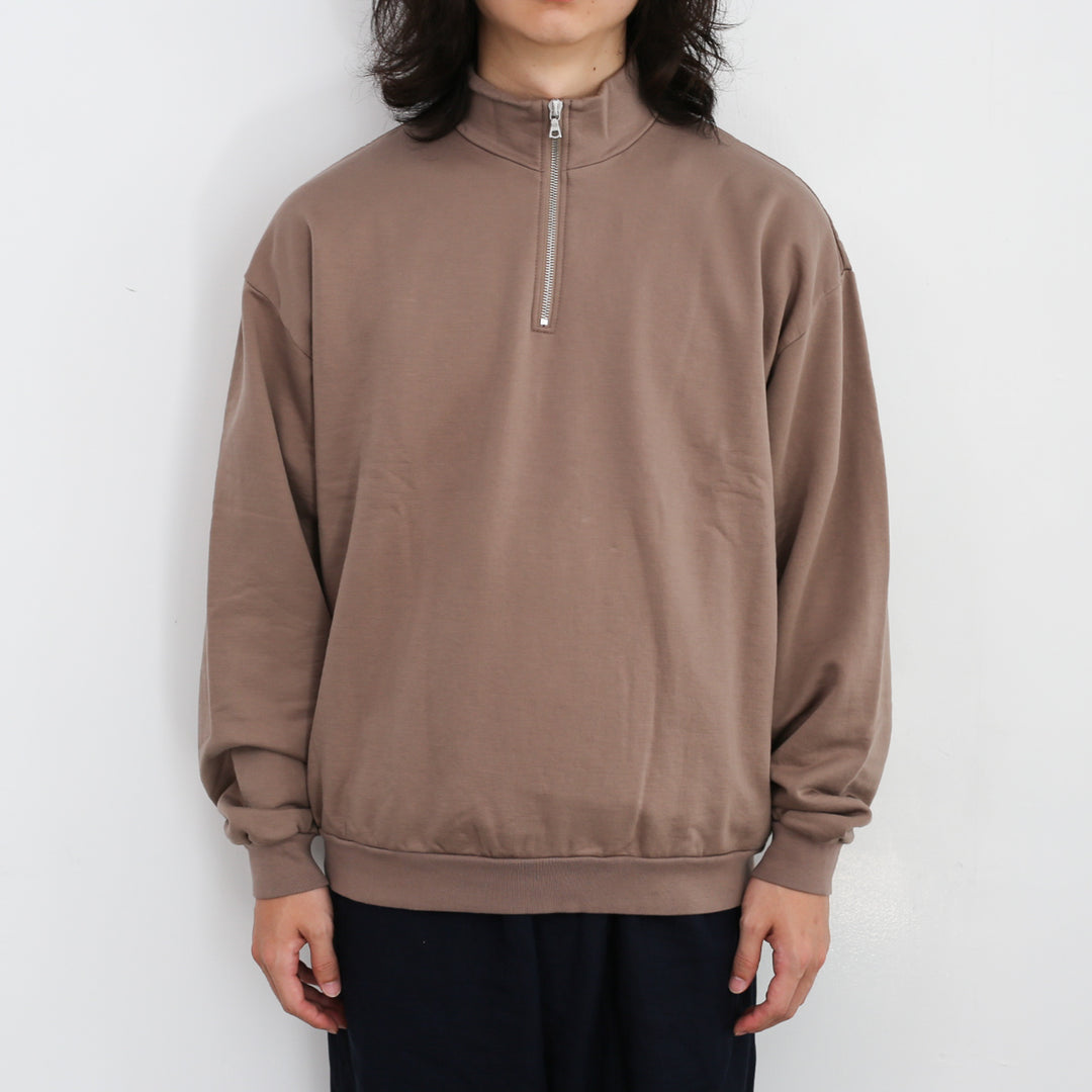 24AW】AURALEE ELASTIC HIGH GAUGE SWEAT HALF ZIP P/O 