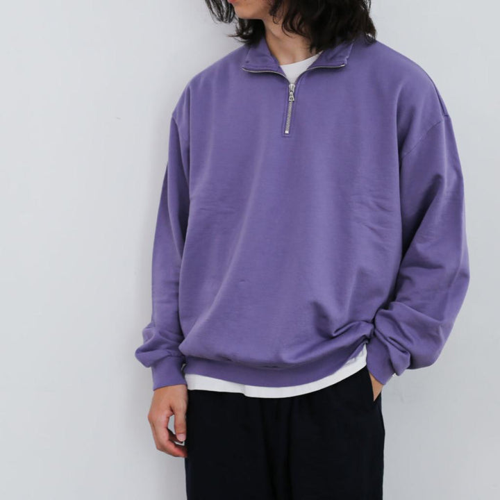 【24AW】AURALEE ELASTIC HIGH GAUGE SWEAT HALF ZIP P/O 