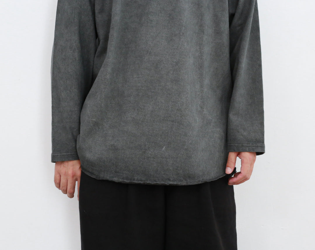 YLEVE PIGMENT DYE ラガーシャツ 4 グレー AC_Mar112024_Namu_2110.jpg?v=