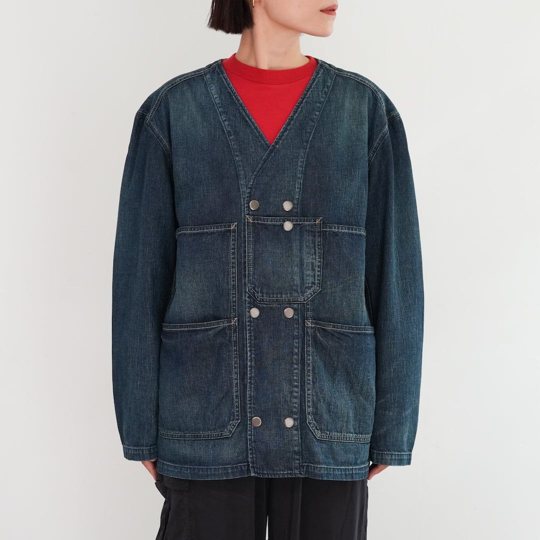 SHINZONE カバーオール デニムジャケット 34 シンゾーン 25AW】THE SHINZONE NO COLLAR COVERALL