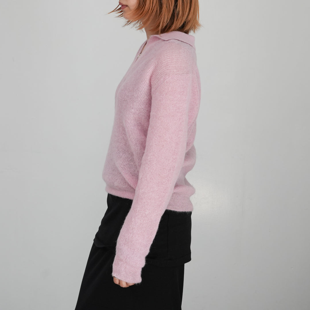 25AW】AURALEE BABY SURI ALPACA SHEER KNIT SKIPPER POLO 