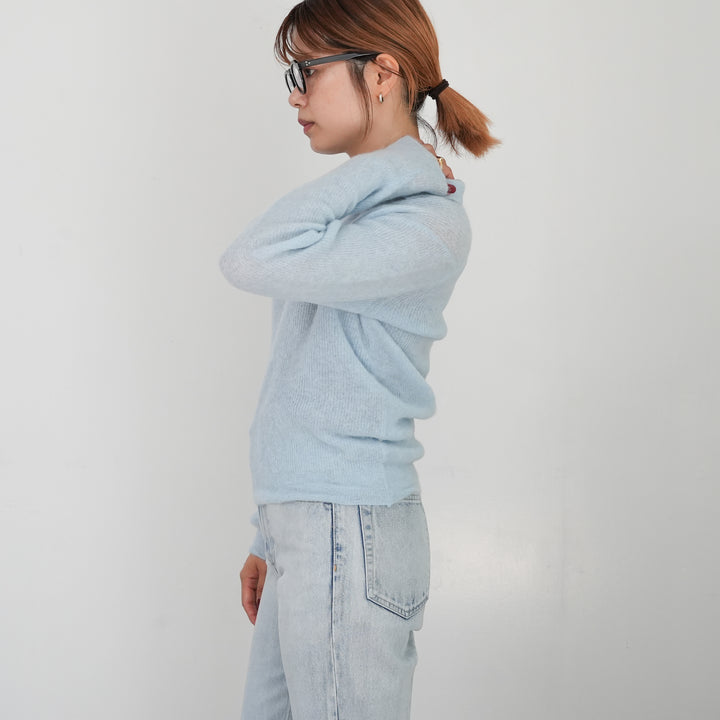 25AW】AURALEE BABY SURI ALPACA SHEER KNIT SKIPPER POLO 