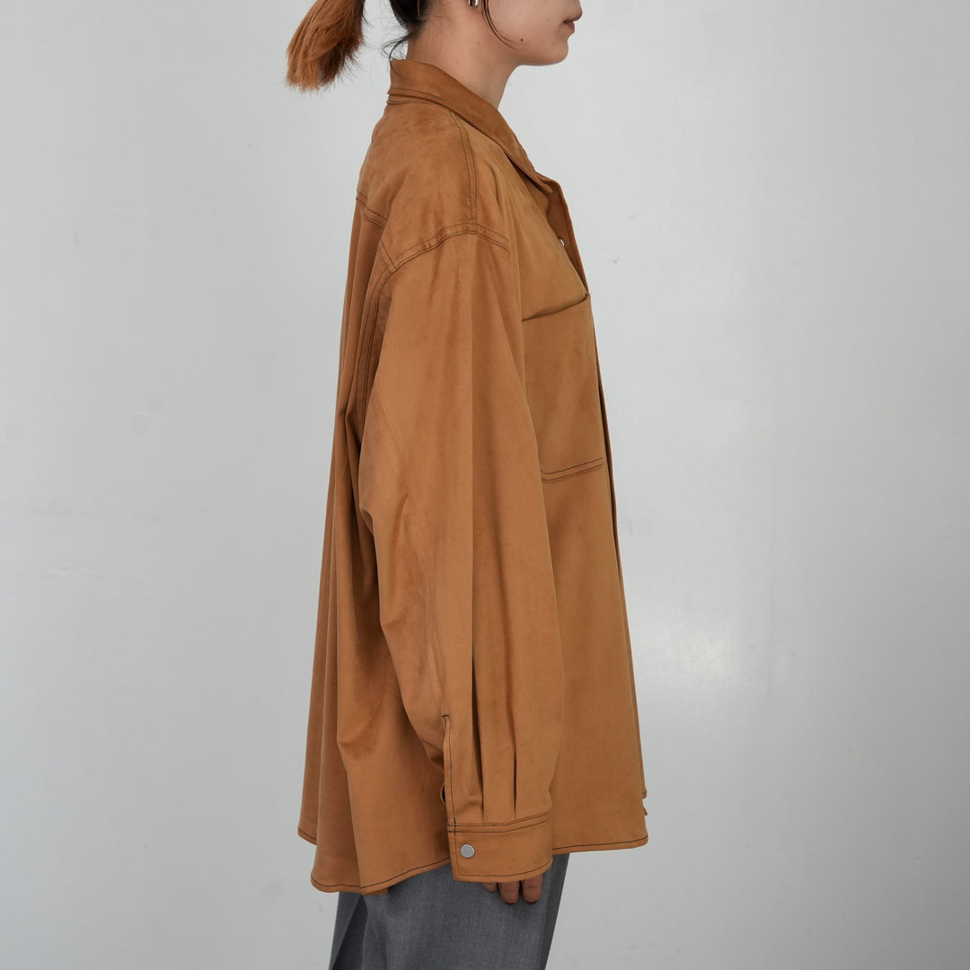 real suede over sized shirt ブラウン 25AW】THE SHINZONE SUEDE SHIRT 
