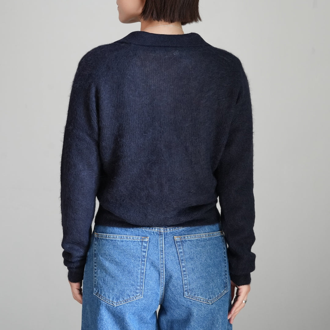 25AW】AURALEE BABY SURI ALPACA SHEER KNIT SKIPPER POLO 25AW】AURALEE BABY SURI ALPACA SHEER KNIT SKIPPER POLO