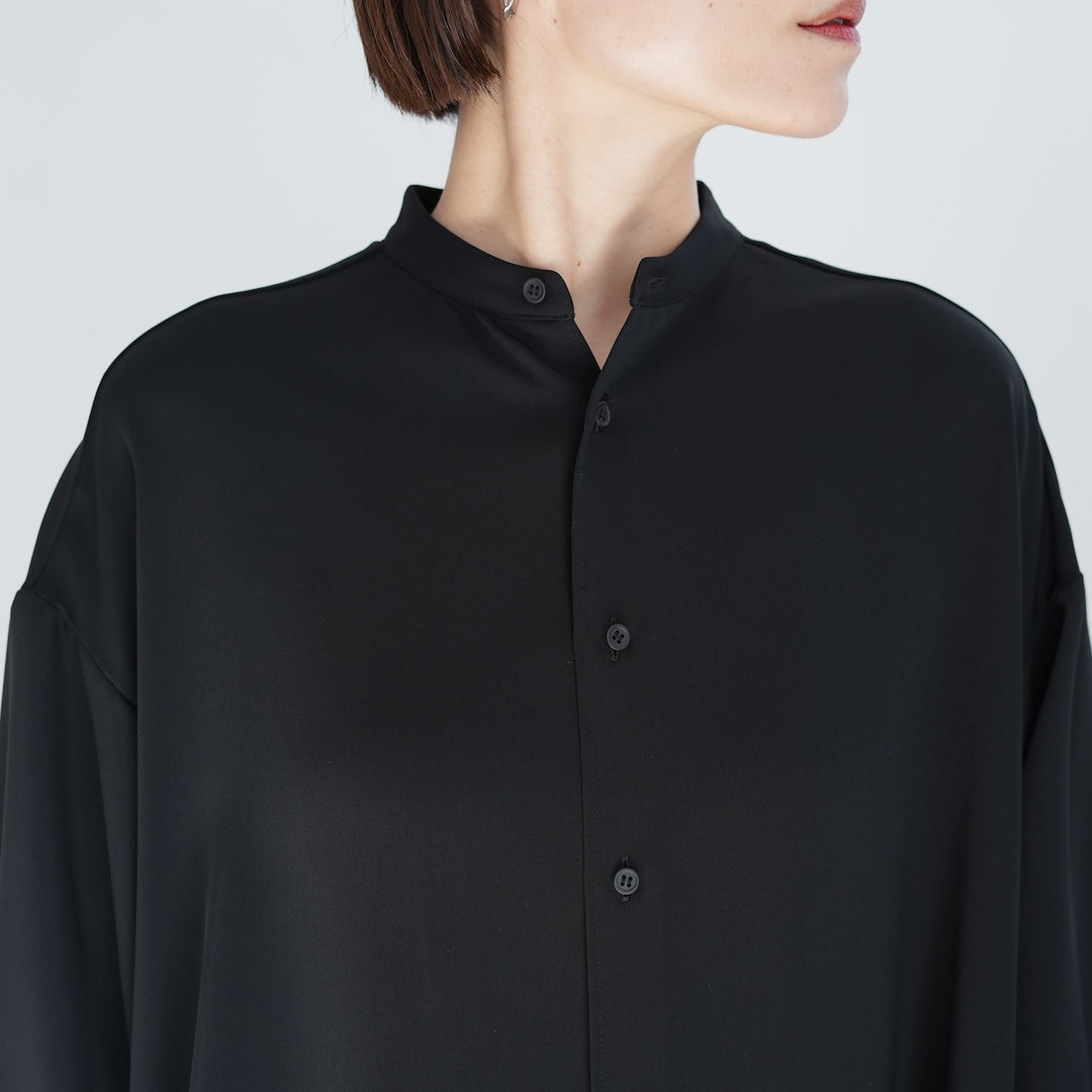 Graphpaper Satin Oversized Band Collar Shirt 