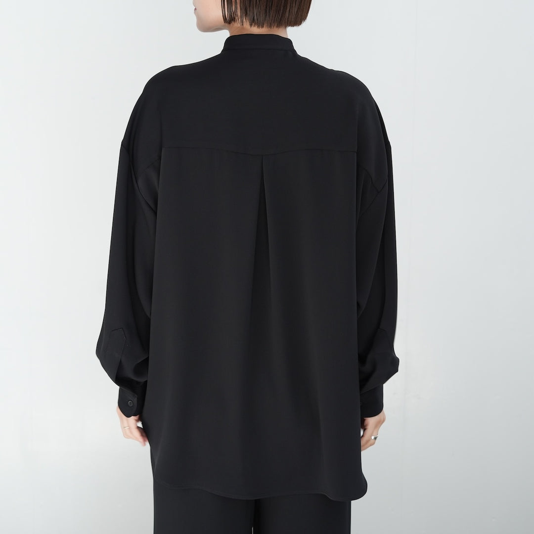 Graphpaper Satin Oversized Band Collar Shirt Graphpaper Satin Oversized Band Collar Shirt