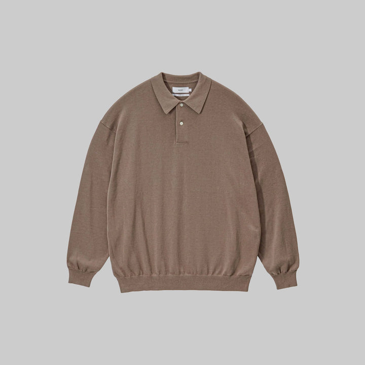 トップス Graphpaper High Gauge Knit polo Graphpaper Suvin High Gauge Knit Oversized L/S Polo