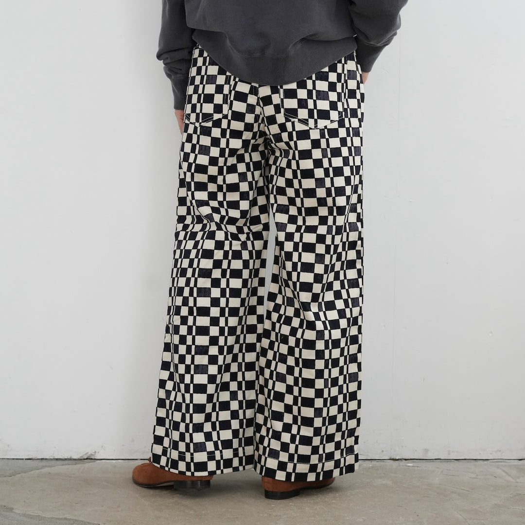 26SS】PHEENY Checked High Waist Wide Pants 