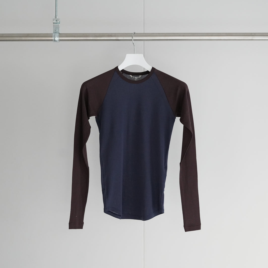 AURALEE カットソー　ラグラン AURALEE SUPER HIGH GAUGE SHEER RIB RAGLAN P/O 