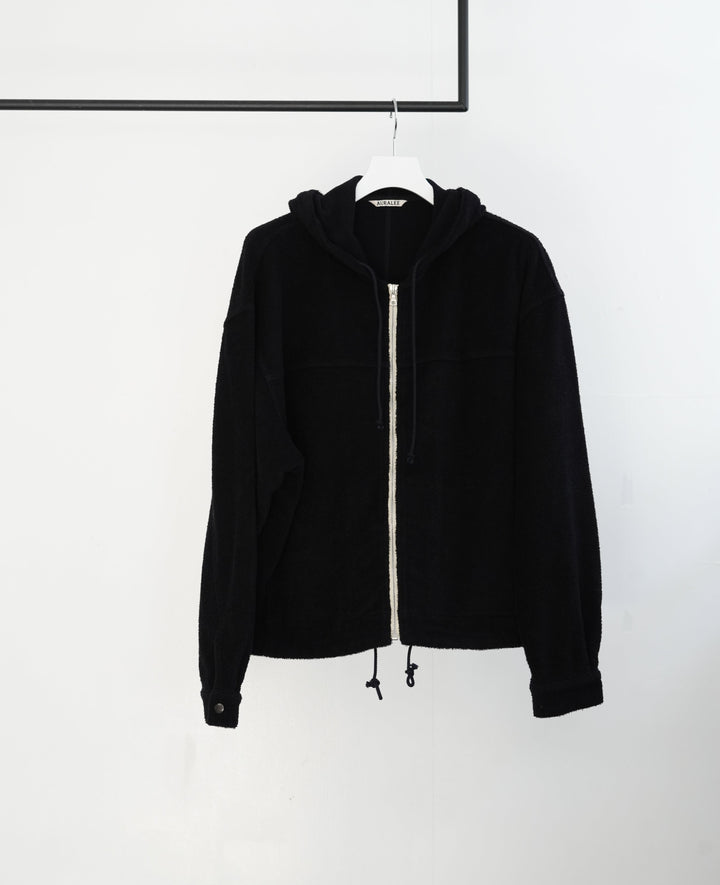26SS】AURALEE COTTON NYLON PILE ZIP PARKA