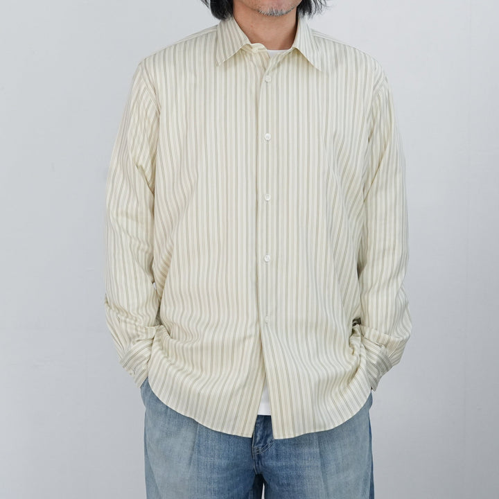 26SS】AURALEE COTTON SILK STRIPE SHIRT