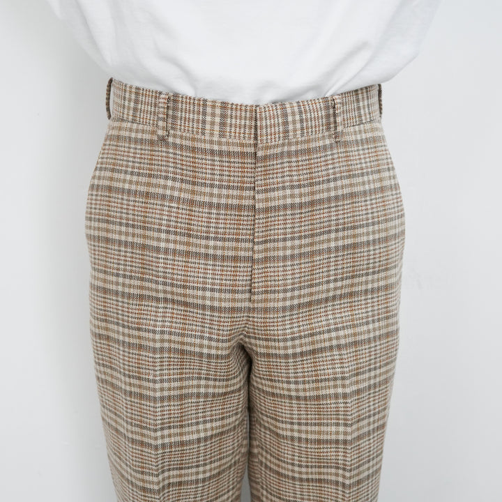 26SS】AURALEE SILK LINEN NEP CHECK SLACKS 