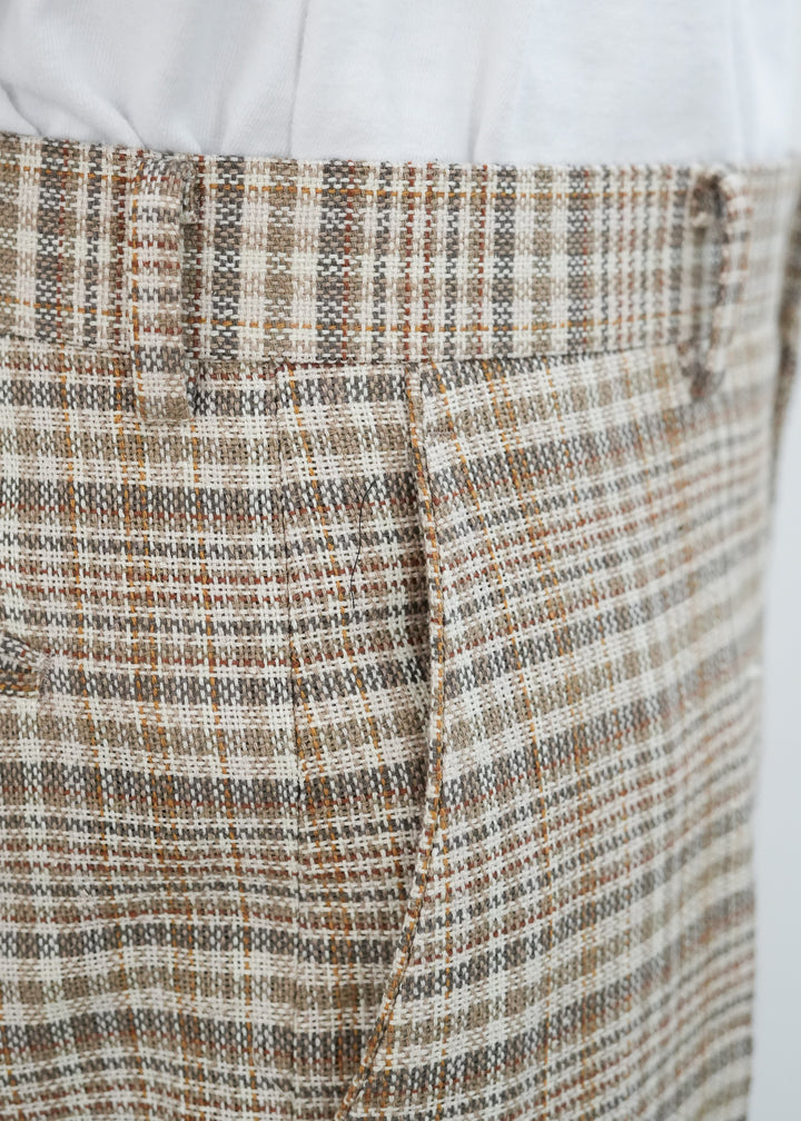 26SS】AURALEE SILK LINEN NEP CHECK SLACKS 