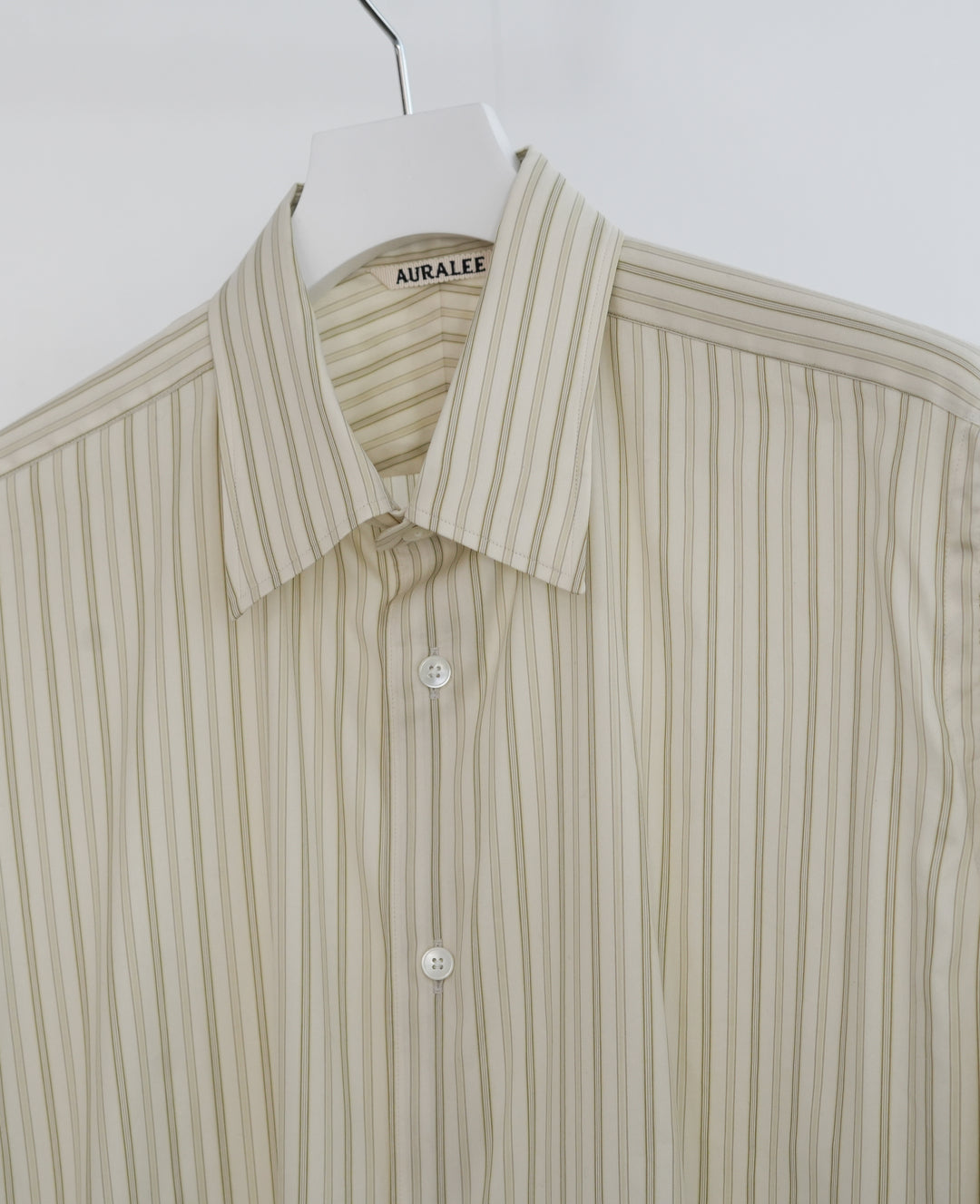 26SS】AURALEE COTTON SILK STRIPE SHIRT