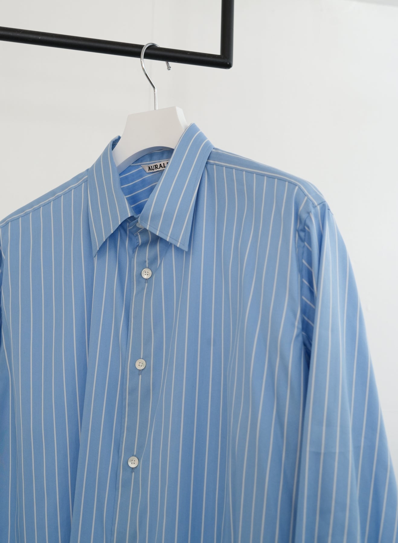 26SS】AURALEE COTTON SILK STRIPE SHIRT