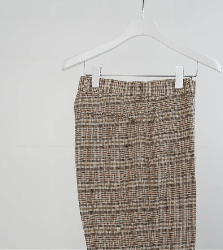 26SS】AURALEE SILK LINEN NEP CHECK SLACKS 