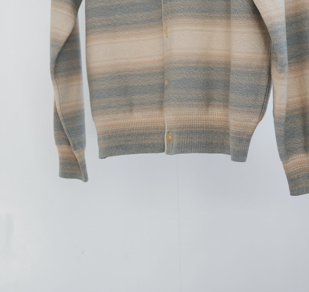 26SS】AURALEE COTTON SILK GRADIENT STRIPE KNIT SHIRT CARDIGAN