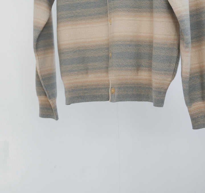 26SS】AURALEE COTTON SILK GRADIENT STRIPE KNIT SHIRT CARDIGAN