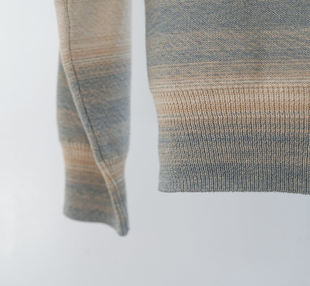 26SS】AURALEE COTTON SILK GRADIENT STRIPE KNIT SHIRT CARDIGAN