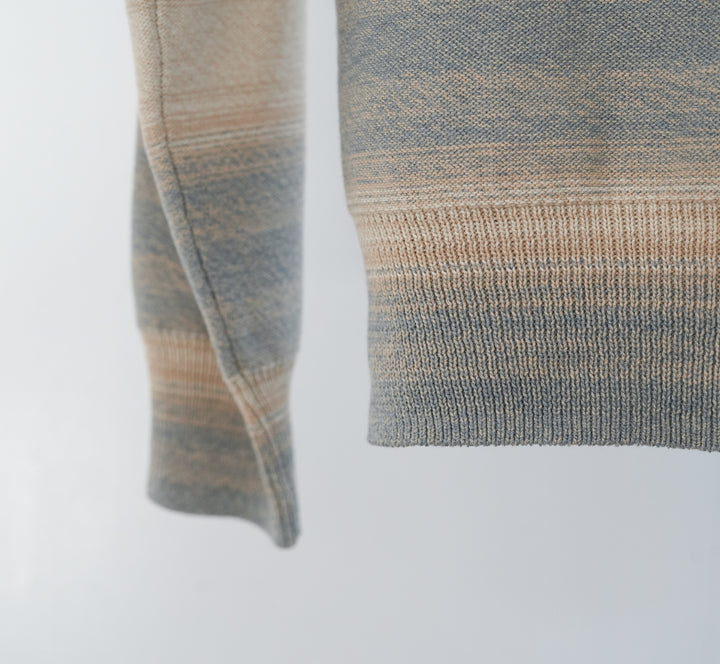26SS】AURALEE COTTON SILK GRADIENT STRIPE KNIT SHIRT CARDIGAN