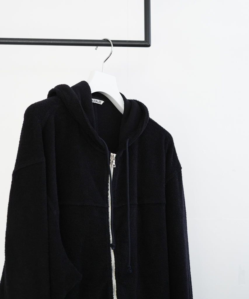 26SS】AURALEE COTTON NYLON PILE ZIP PARKA