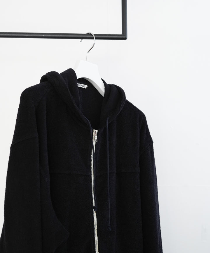 26SS】AURALEE COTTON NYLON PILE ZIP PARKA