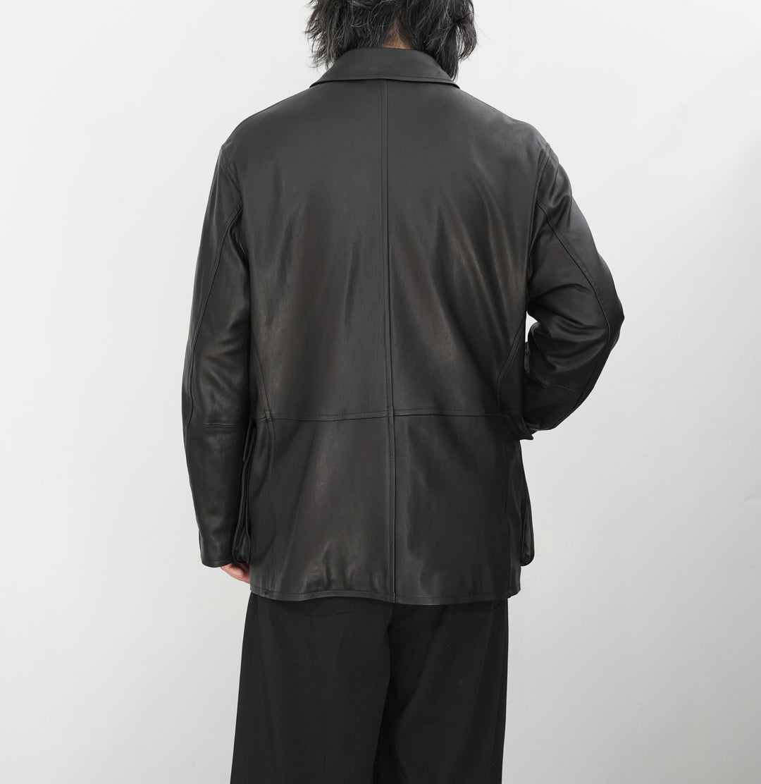 26SS】AURALEE TEXTURED LAMB LEATHER BLOUSON 