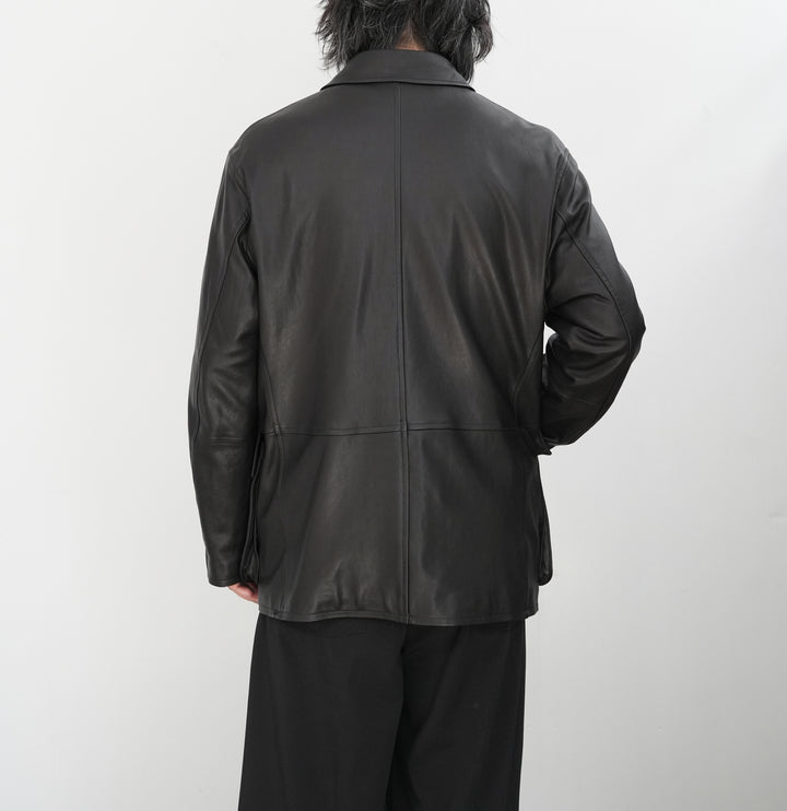 26SS】AURALEE TEXTURED LAMB LEATHER BLOUSON 