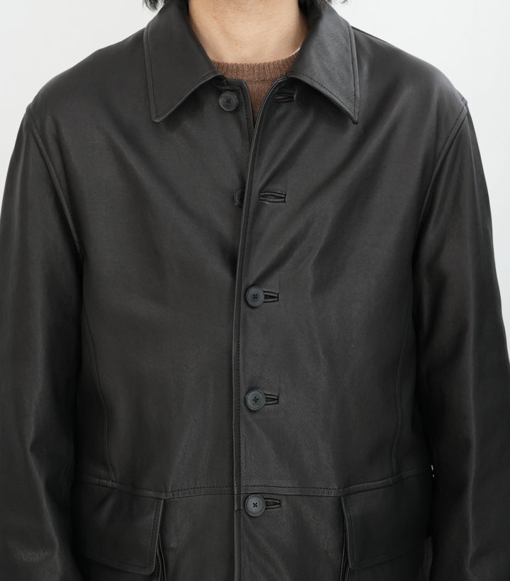 26SS】AURALEE TEXTURED LAMB LEATHER BLOUSON 