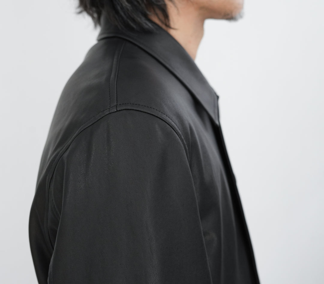 26SS】AURALEE TEXTURED LAMB LEATHER BLOUSON 