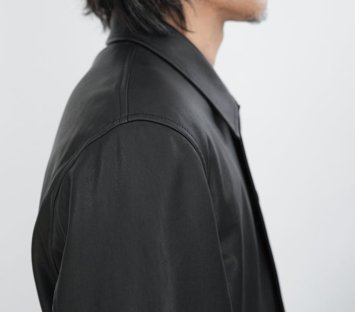 26SS】AURALEE TEXTURED LAMB LEATHER BLOUSON 