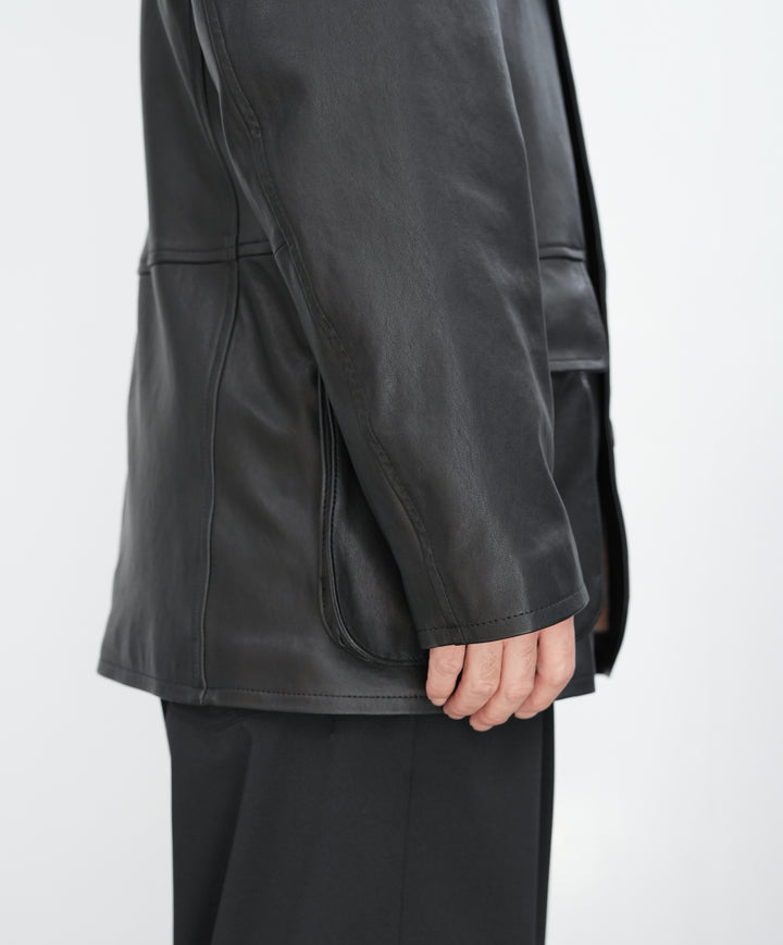 26SS】AURALEE TEXTURED LAMB LEATHER BLOUSON 