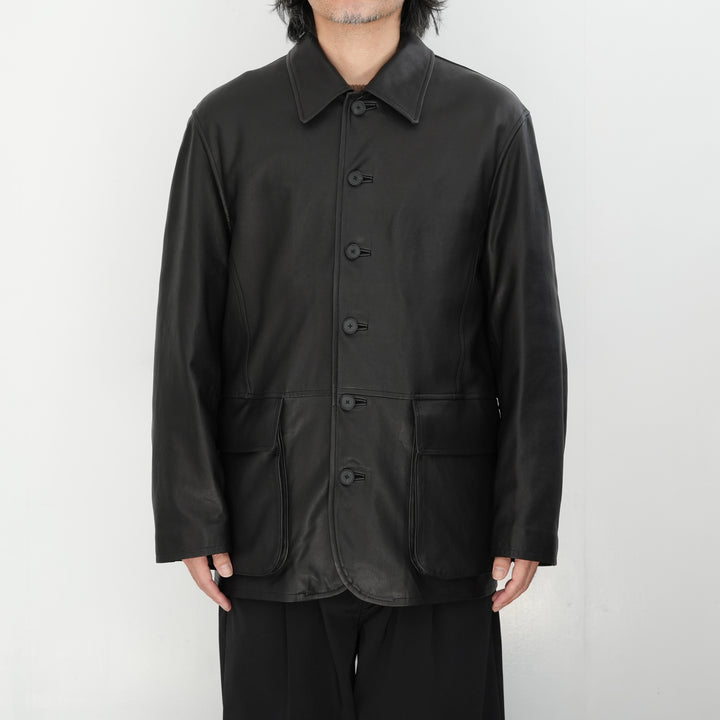 26SS】AURALEE TEXTURED LAMB LEATHER BLOUSON 