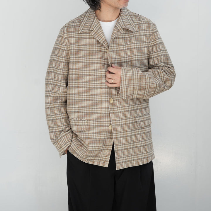 26SS】AURALEE SILK LINEN NEP CHECK JACKET 