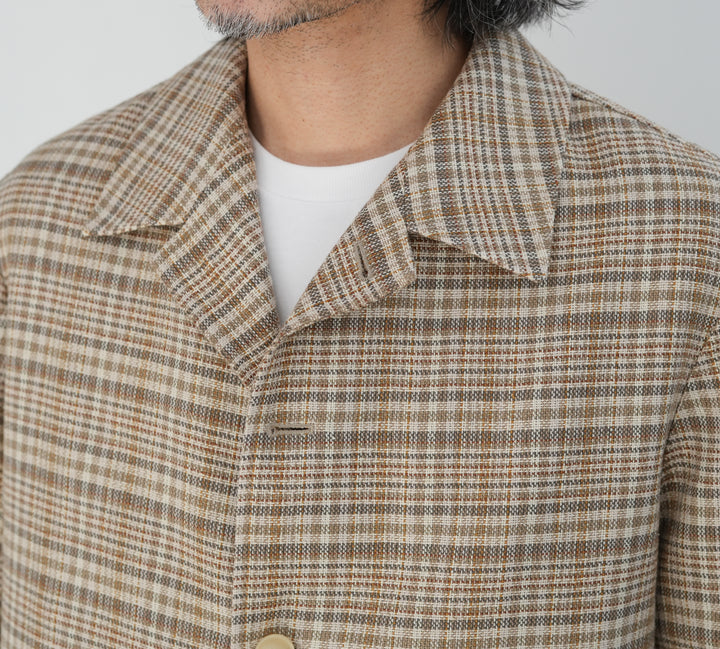 AURALEE ベージュジャケット 26SS】AURALEE SILK LINEN NEP CHECK JACKET 