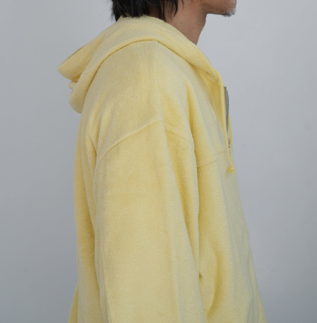 26SS】AURALEE COTTON NYLON PILE ZIP PARKA