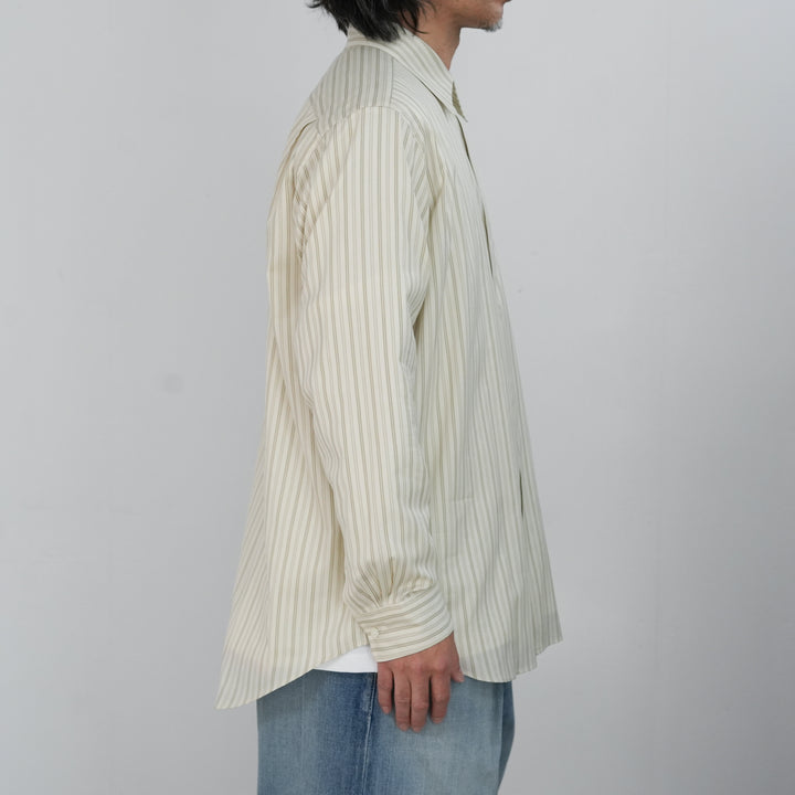 26SS】AURALEE COTTON SILK STRIPE SHIRT