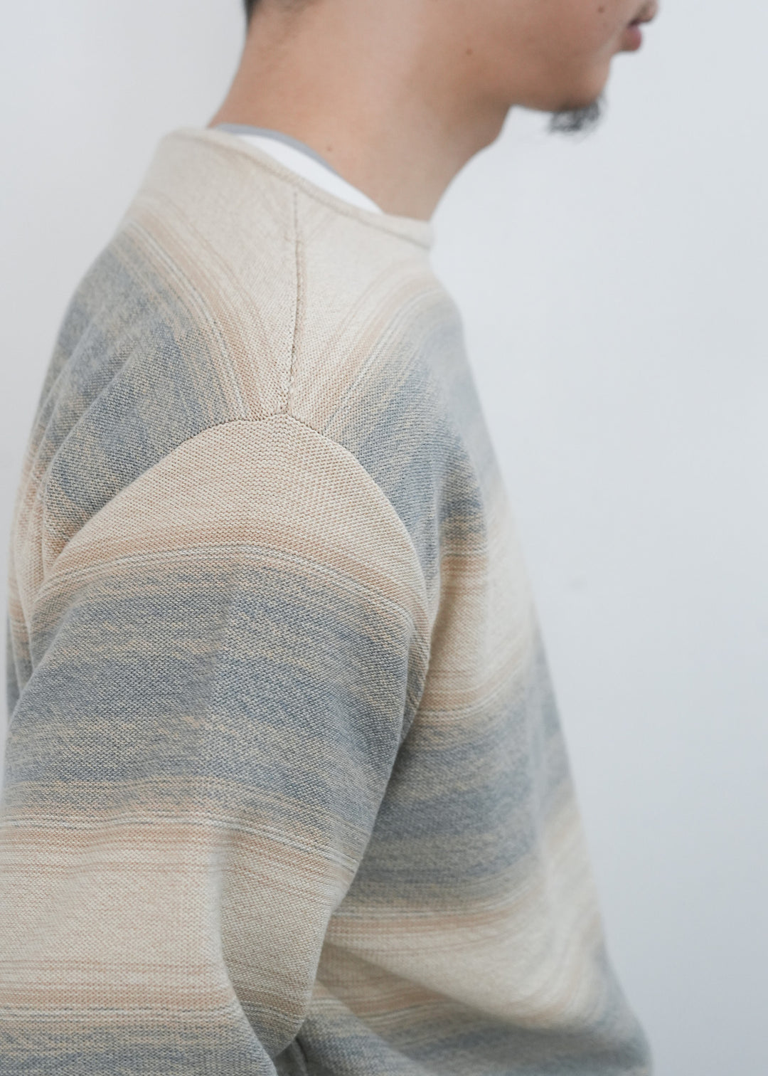 26SS】AURALEE COTTON SILK GRADIENT STRIPE KNIT BOAT NECK P/O