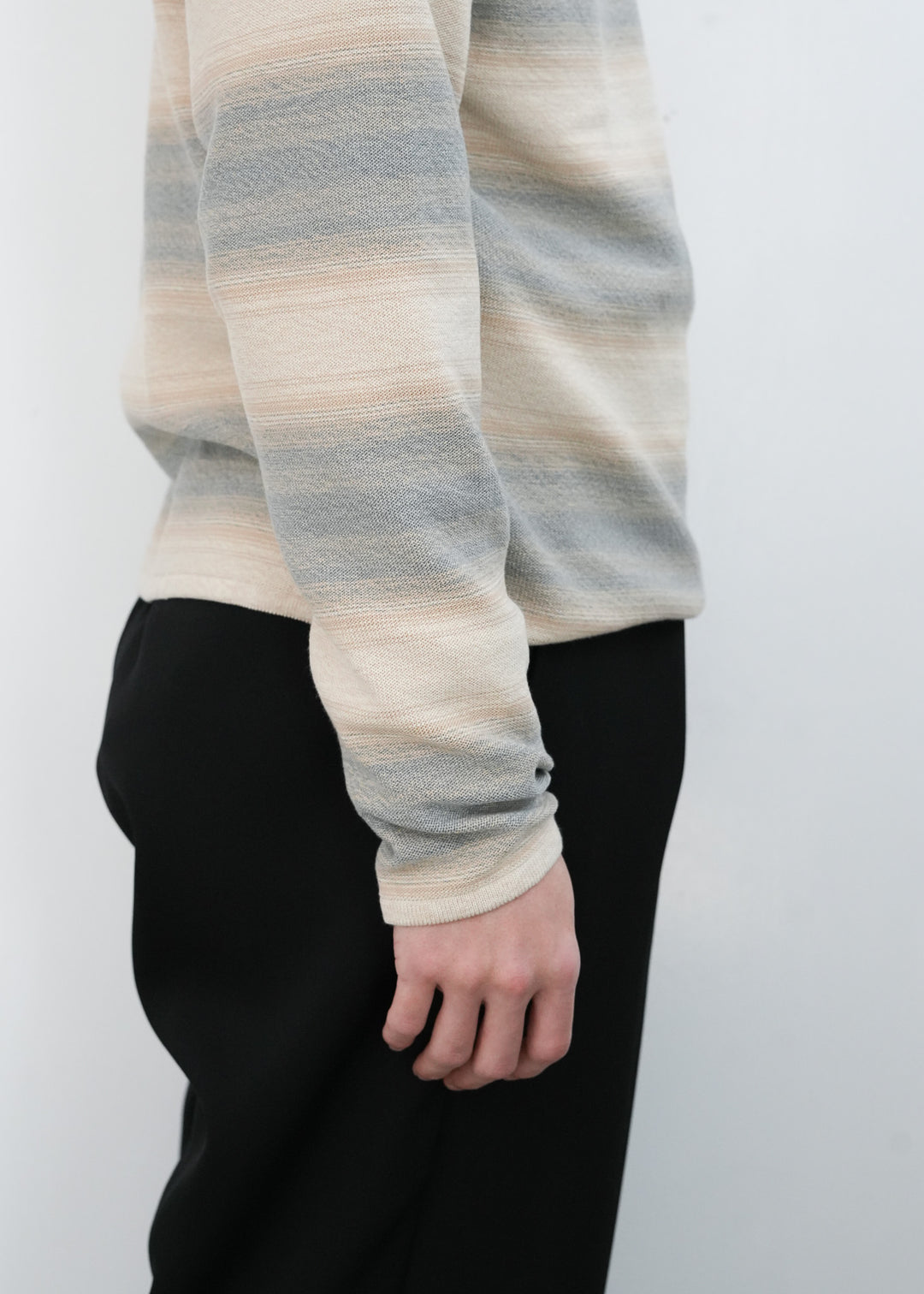 26SS】AURALEE COTTON SILK GRADIENT STRIPE KNIT BOAT NECK P/O