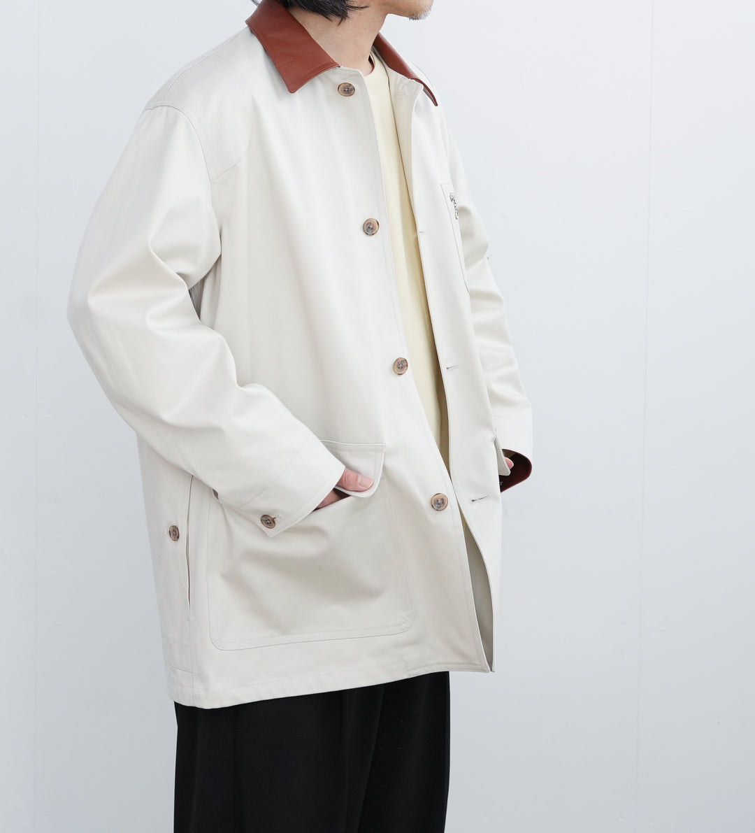 ジャケット・アウター BISOWN COTTON GABA HUNTING JACKET CHALK BISOWN(ビソウン)/COTTON GABA HUNTING JACKET – PEAU DE L'OURS