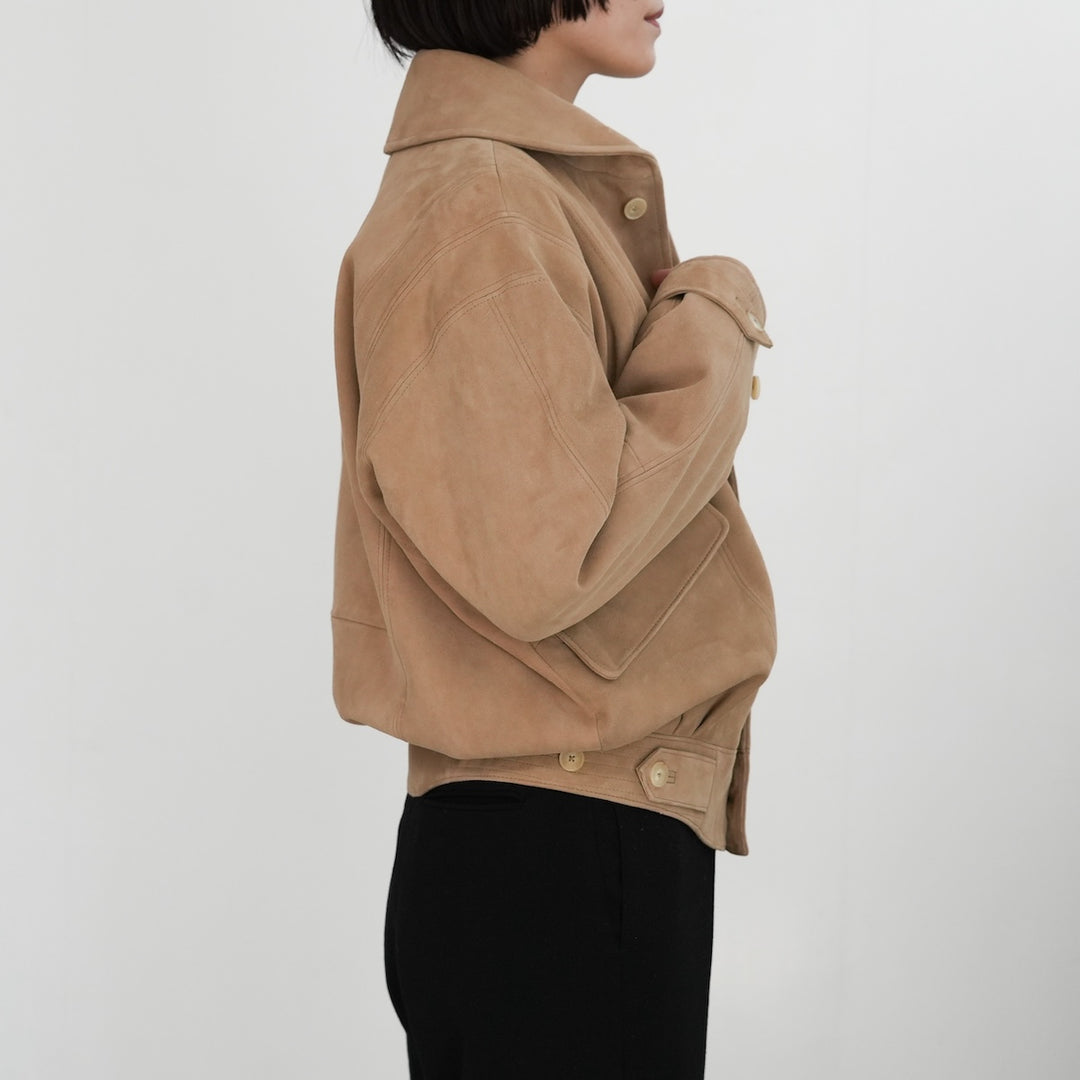 AURALEE SILKY GRAIN SUEDE BLOUSON 
