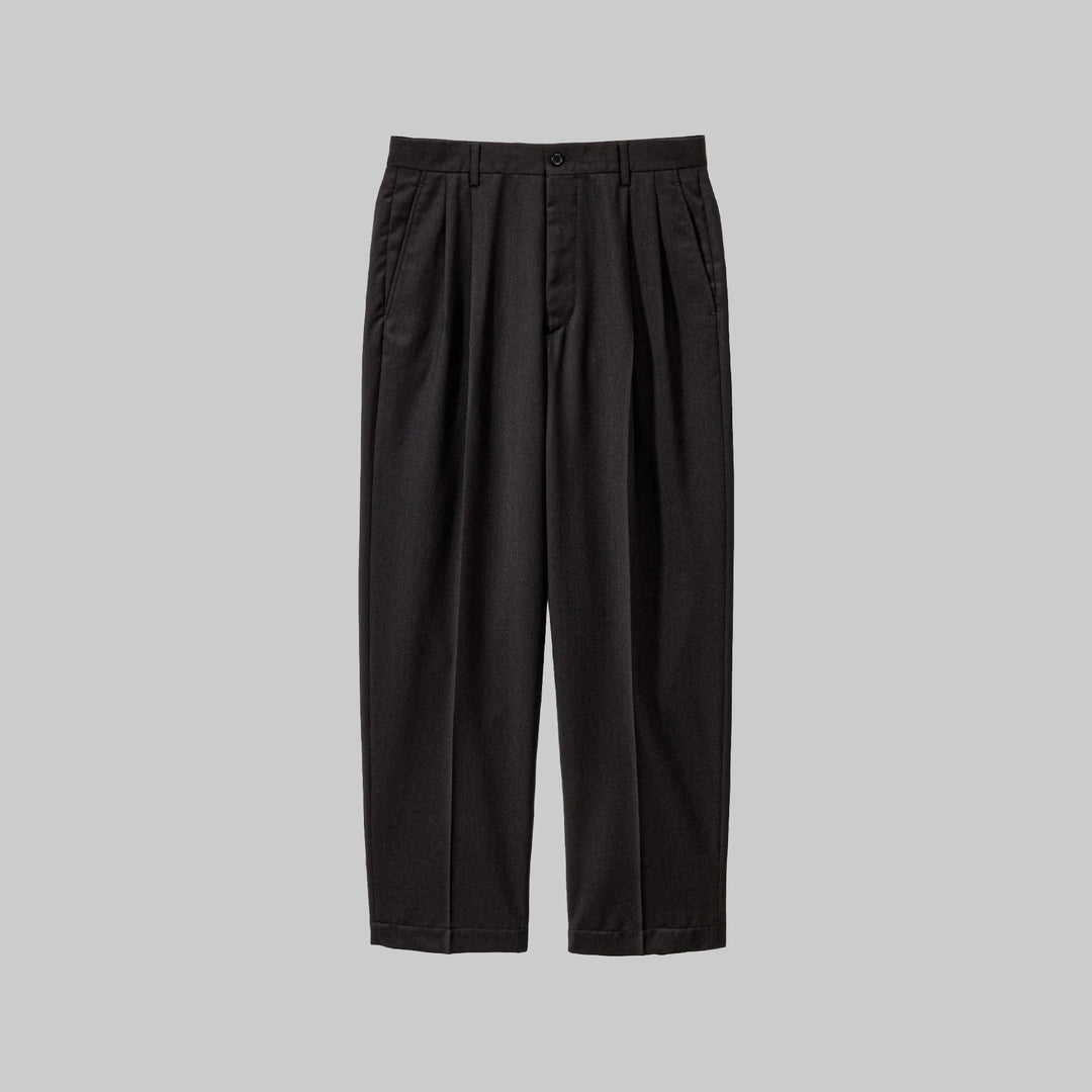 26SS】Graphpaper Melange Herringbone Pleated Wide Trousers