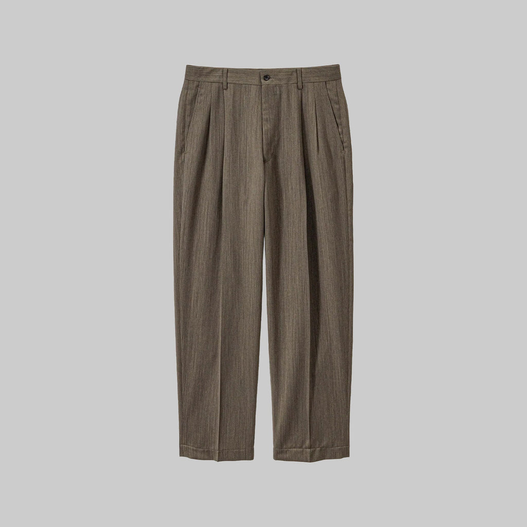 26SS】Graphpaper Melange Herringbone Pleated Wide Trousers