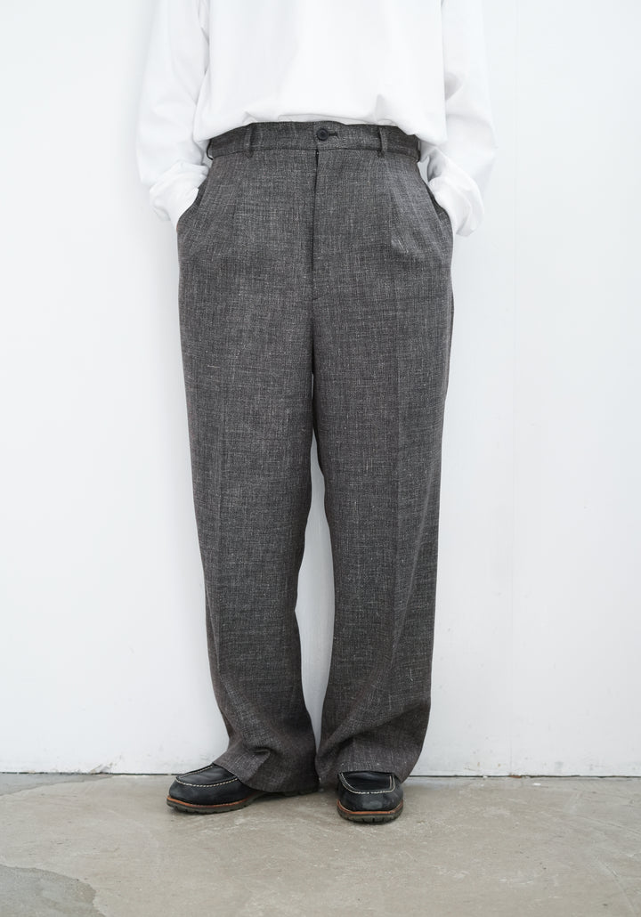 26SS】BISOWN WOOL LINEN 1TUCK SLACKS