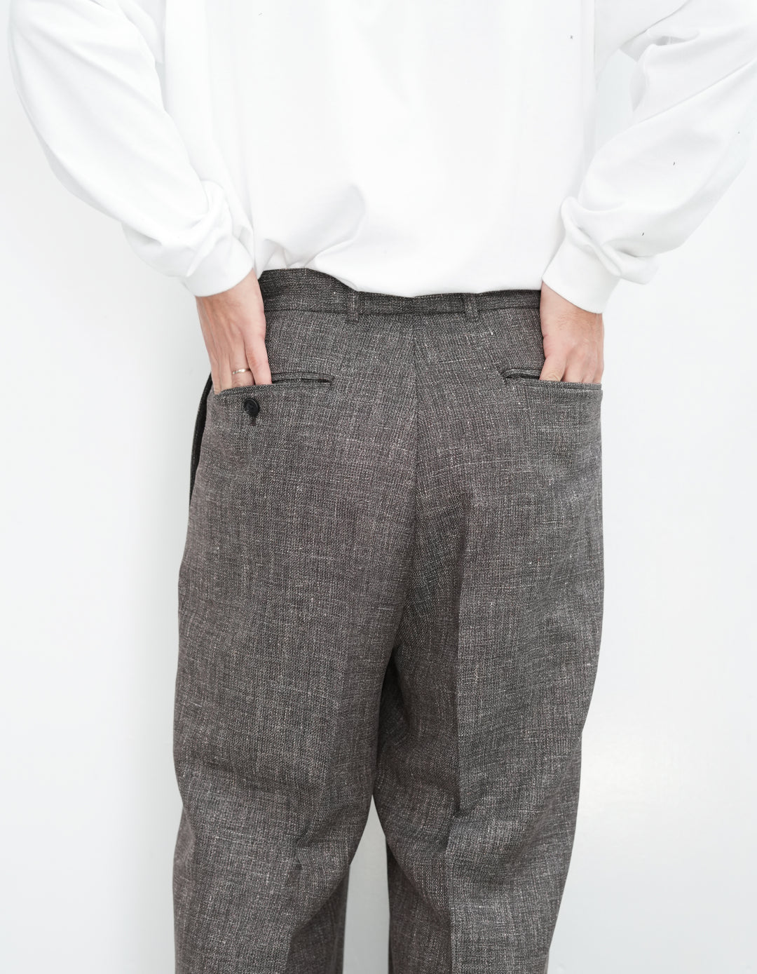 26SS】BISOWN WOOL LINEN 1TUCK SLACKS