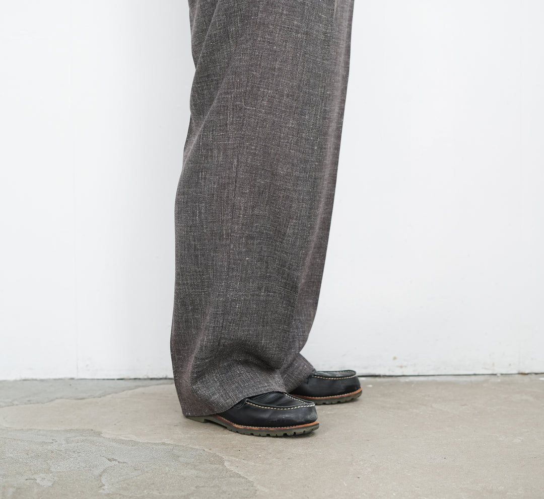 26SS】BISOWN WOOL LINEN 1TUCK SLACKS