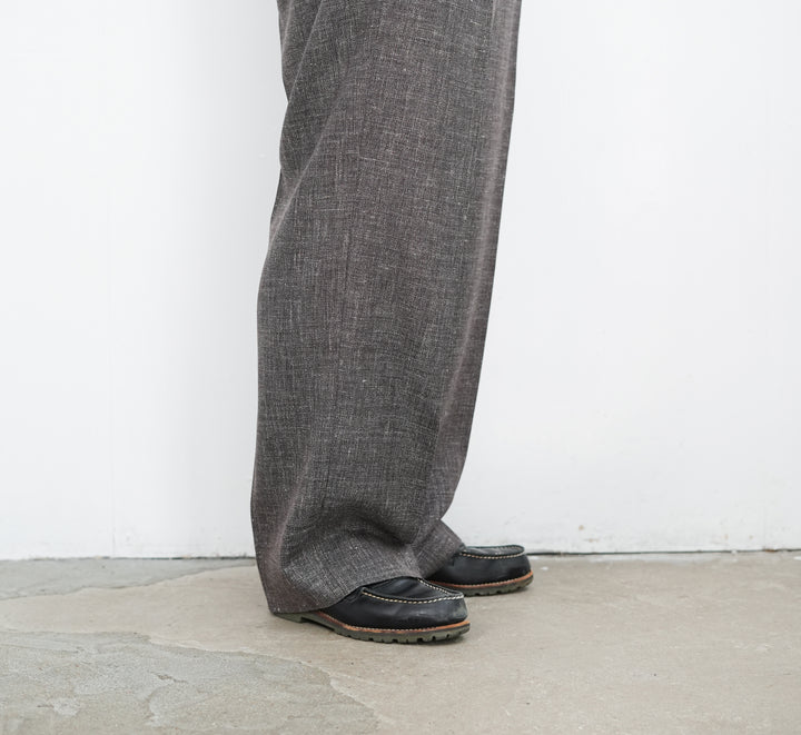 26SS】BISOWN WOOL LINEN 1TUCK SLACKS