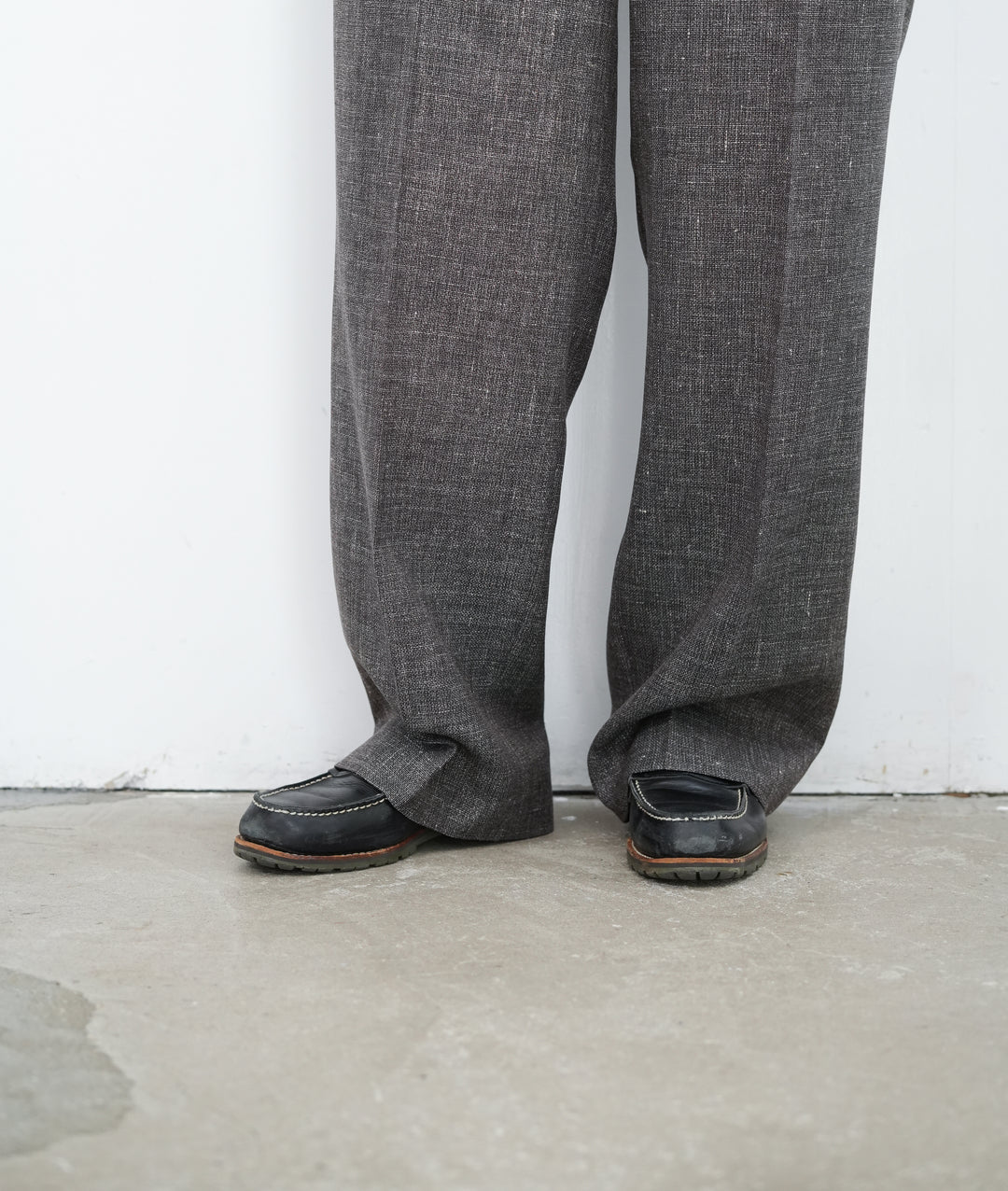26SS】BISOWN WOOL LINEN 1TUCK SLACKS