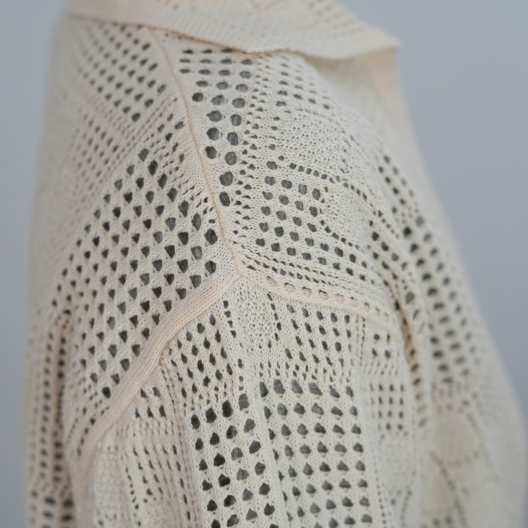 26SS】PHEENY Cotton Lace Stitch Cardigan 